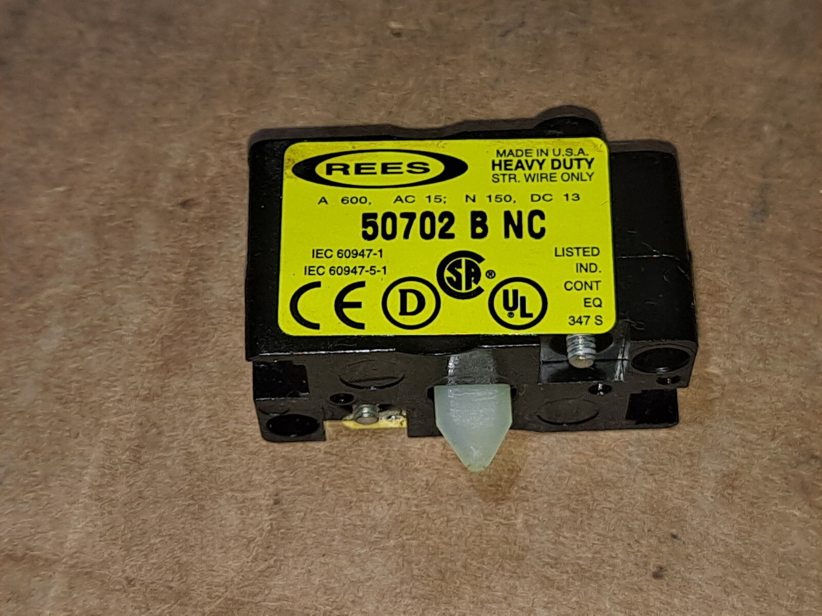 REES 50702 B NC Push Button Switch Contact Block 1NC Fast Shipping