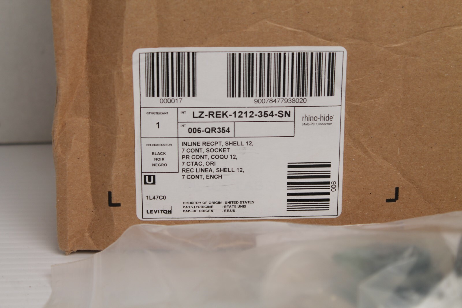 LEVITON LZ-REK-1212-354-SN INLINE RECEPTACLE REK-1212-354-SN