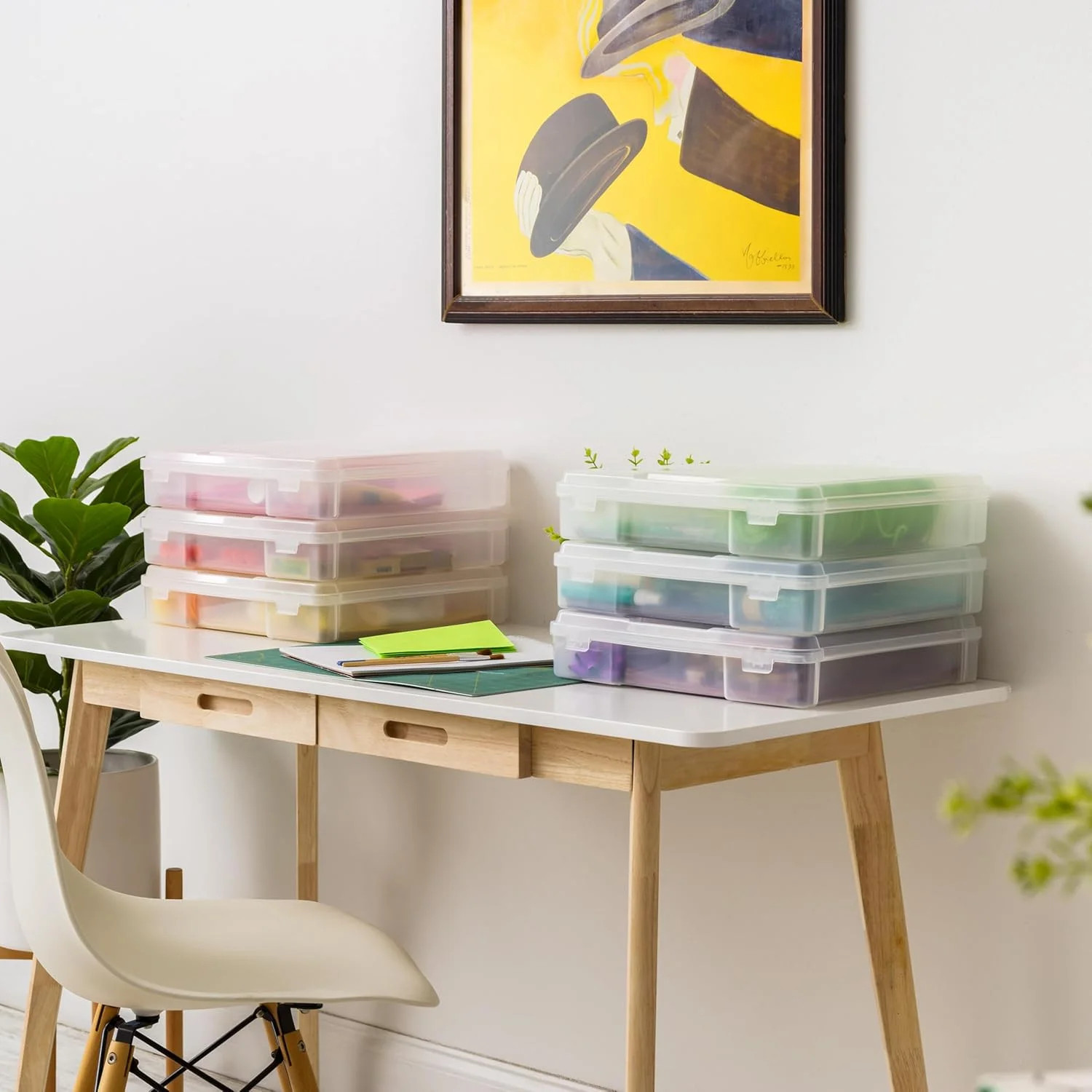 IRIS USA Fits 12″ x 12″ Paper, 6-Pack Thick Portable Plastic Scrapbook Paper Sto