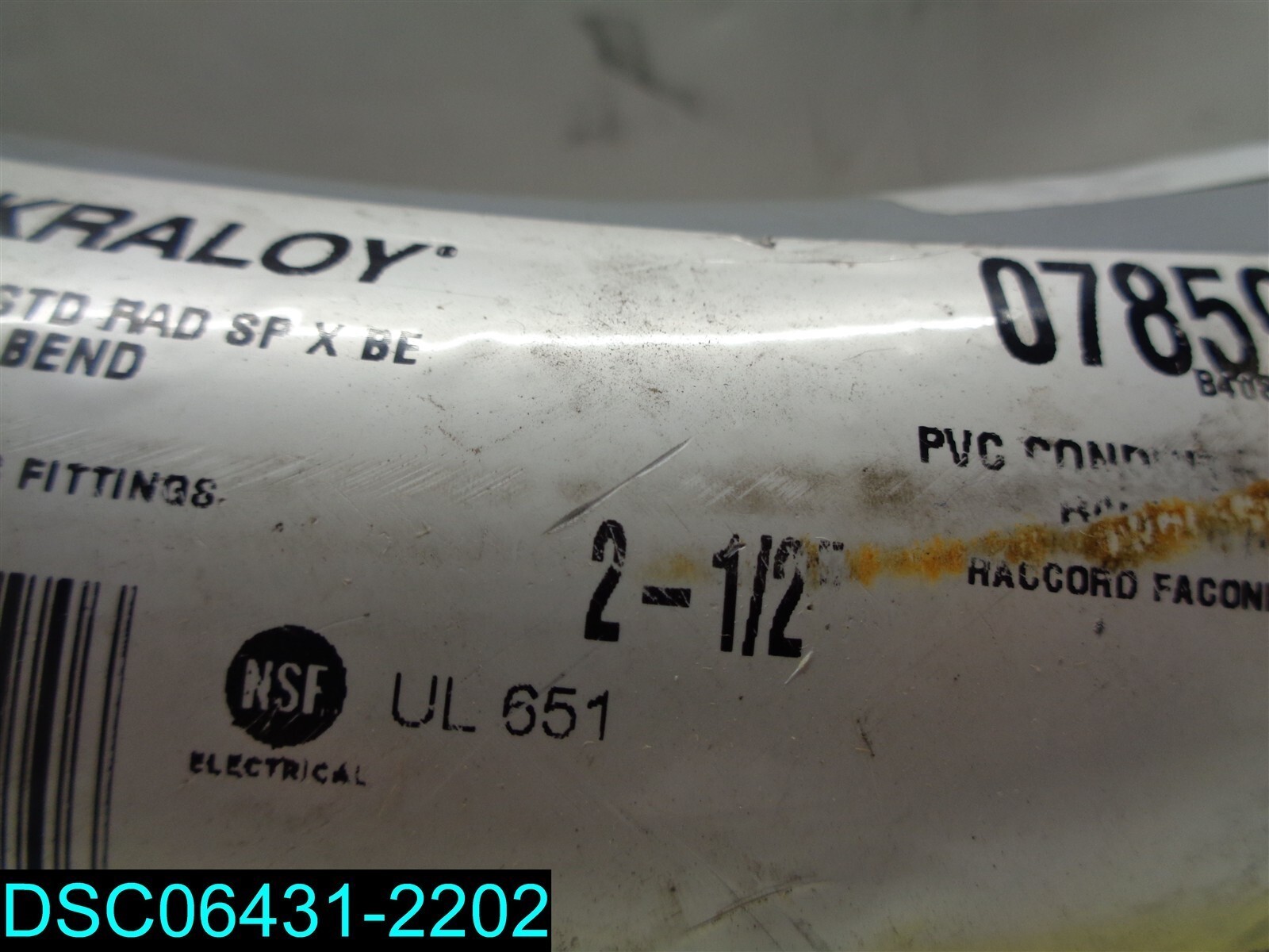 B40STD2590 2-1/2″ X 90D PVC STD CONDUIT ELBOW SPXBE SCH40 KRALOY BELL END
