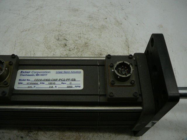 EXLAR CORP LINEAR ACTUATOR GS30-0302-OXF-PC2-PF-EB 325V 2.8A 3000RPM