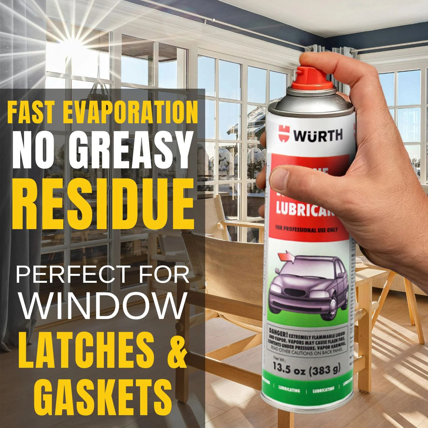 Wurth Silicone Spray Lubricant 13.5 fl. oz. Aerosol With Pocket Screwdriver