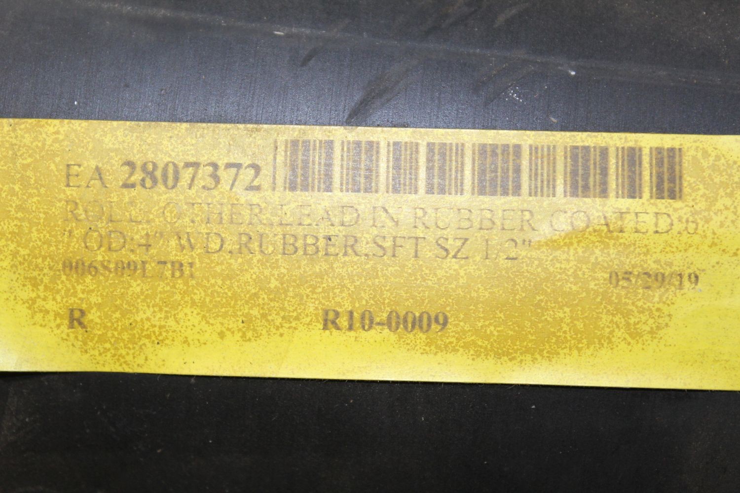R10-0009 RUBBER ROLL OD: 4″ SFT SZ 1/2″ FROM WESTROCK MILL