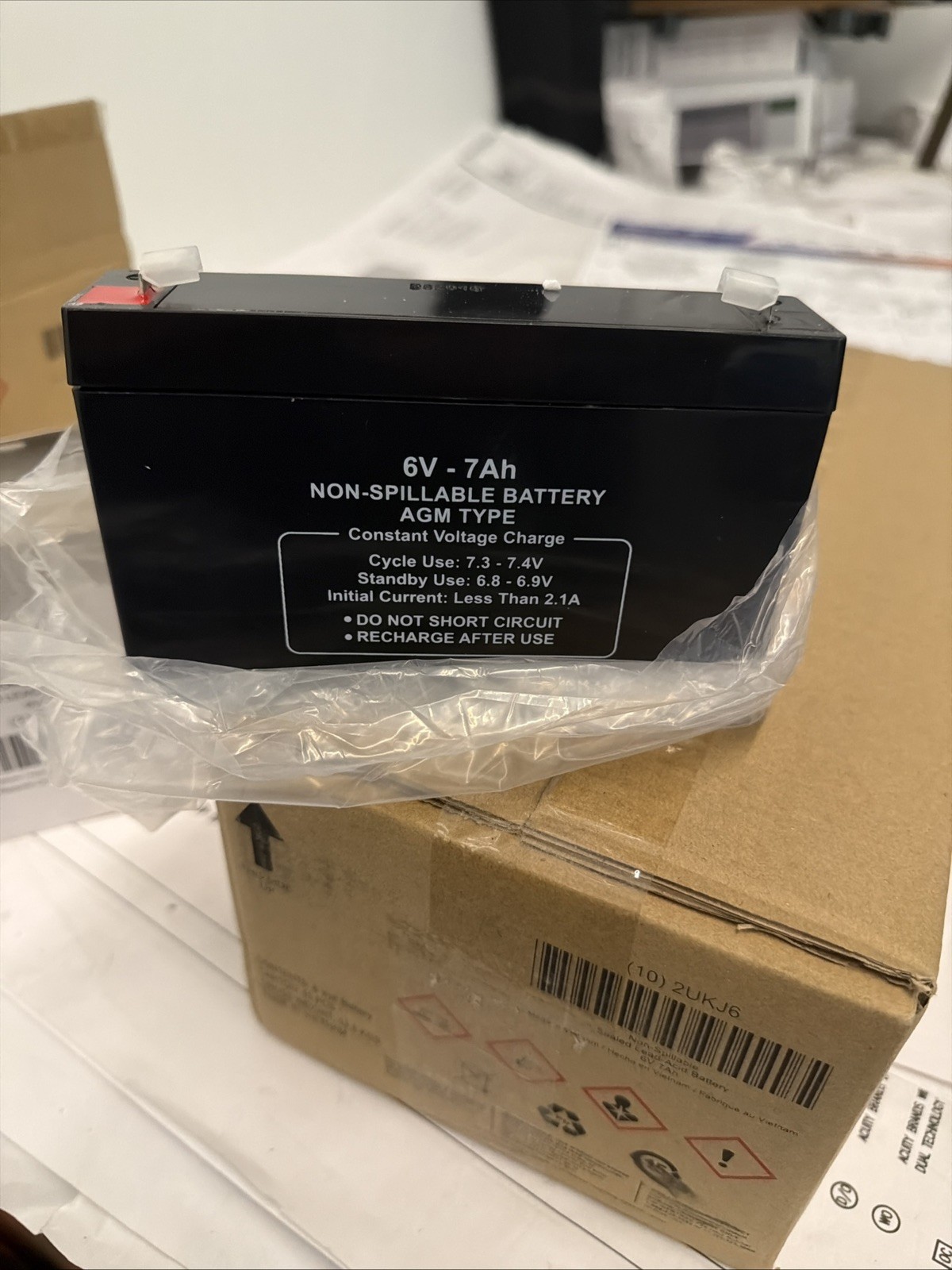 Battery, Sealed Lead Acid, 6V, 7Ah, Faston, Standards: 2Ukj6 sealed box 10 pcs