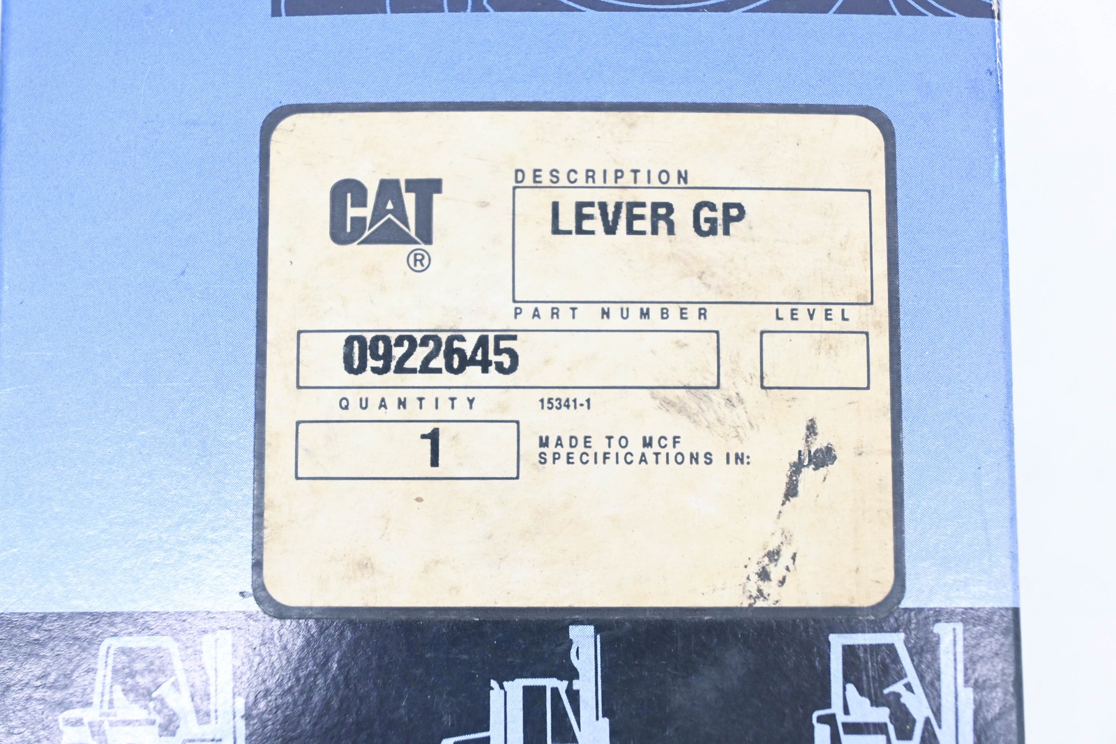 Caterpillar 922645, 0922645, 092-2645 Tilt Valve Lever Kit NOS