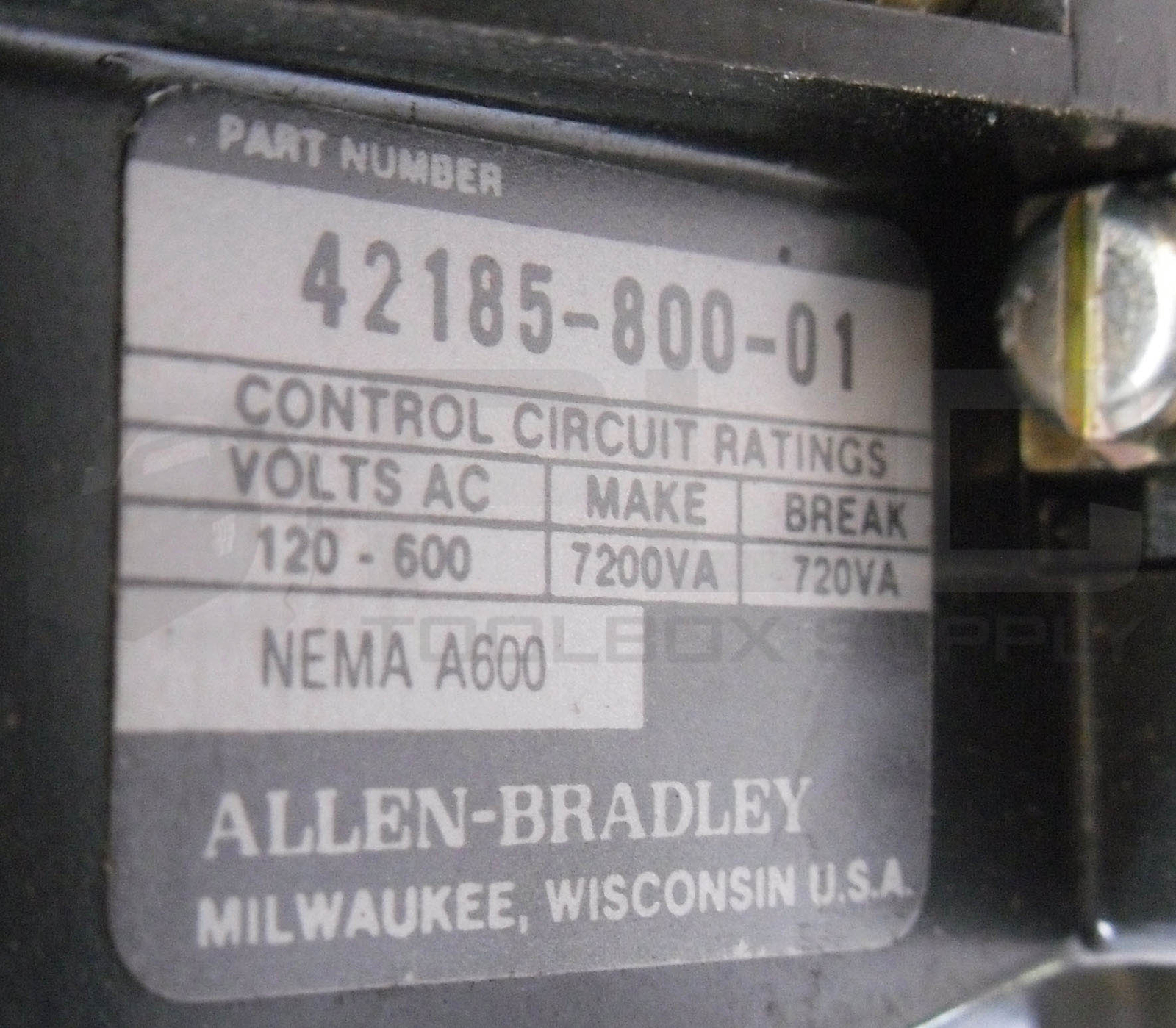 ALLEN BRADLEY 505-AOD /C W/ CB236 W/ W39 W/ 42185-800-01 W/ 40410-326-52 595-A02