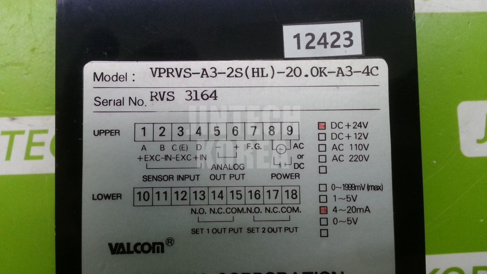 VALCOM VPRVS-A3-2S(HL)-20.0K-A3-4C Sensor Tested