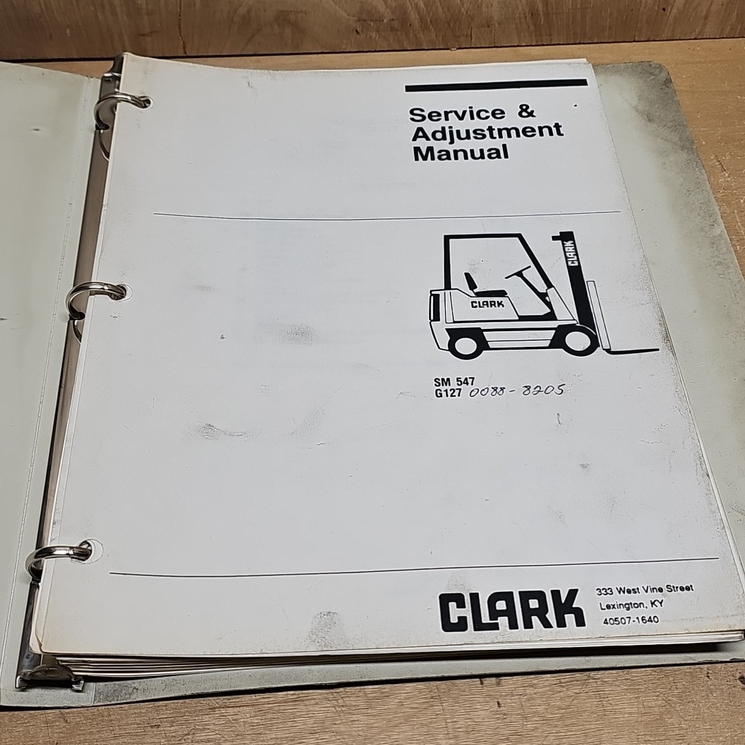 CLARK EQUIPMENT Service & Parts Manual SM547 G127 In Clark Binders VGC