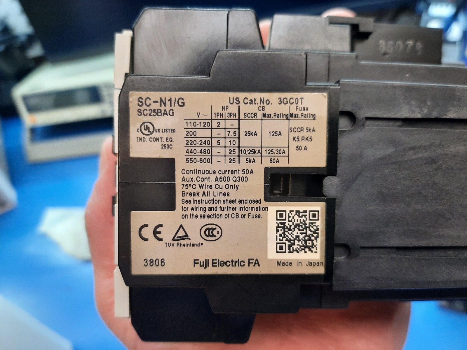 FUJI SC-N1/G SC25BAG 24VDC Contactors for 3-Ph + 2a2b(2NO2NC) FULLY TESTED WORKS