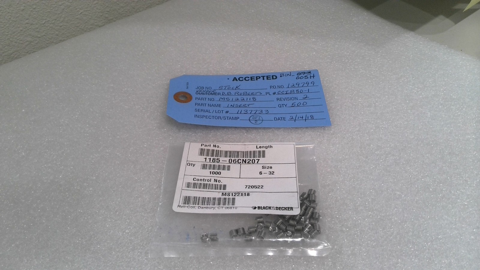 MILITARY STANDARDS MS122118 INSERT (LOT OF 45)