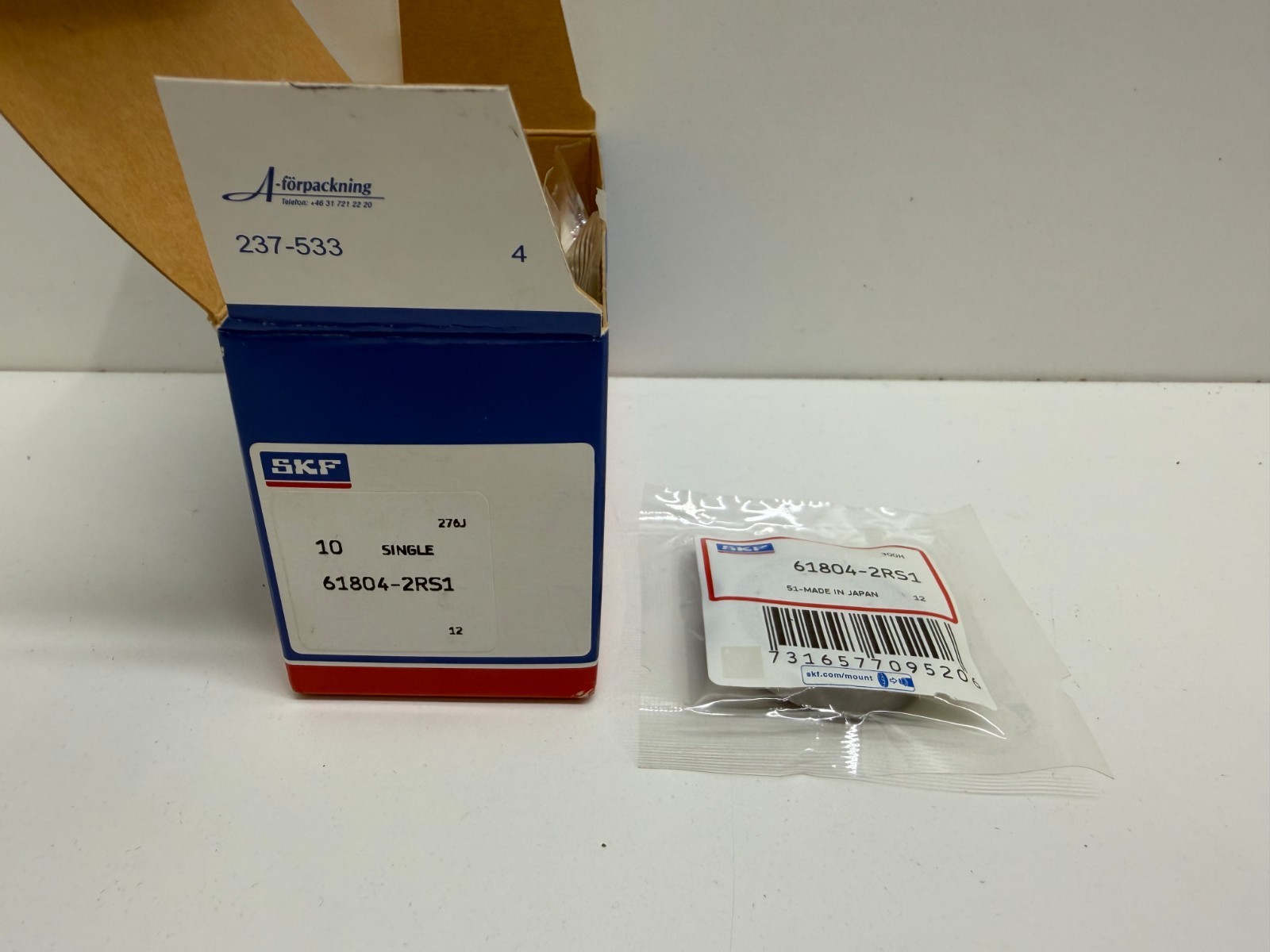LOT OF (12) NEW IN BOX! SKF DEEP GROOVE BALL BEARINGS 61804-2RS1