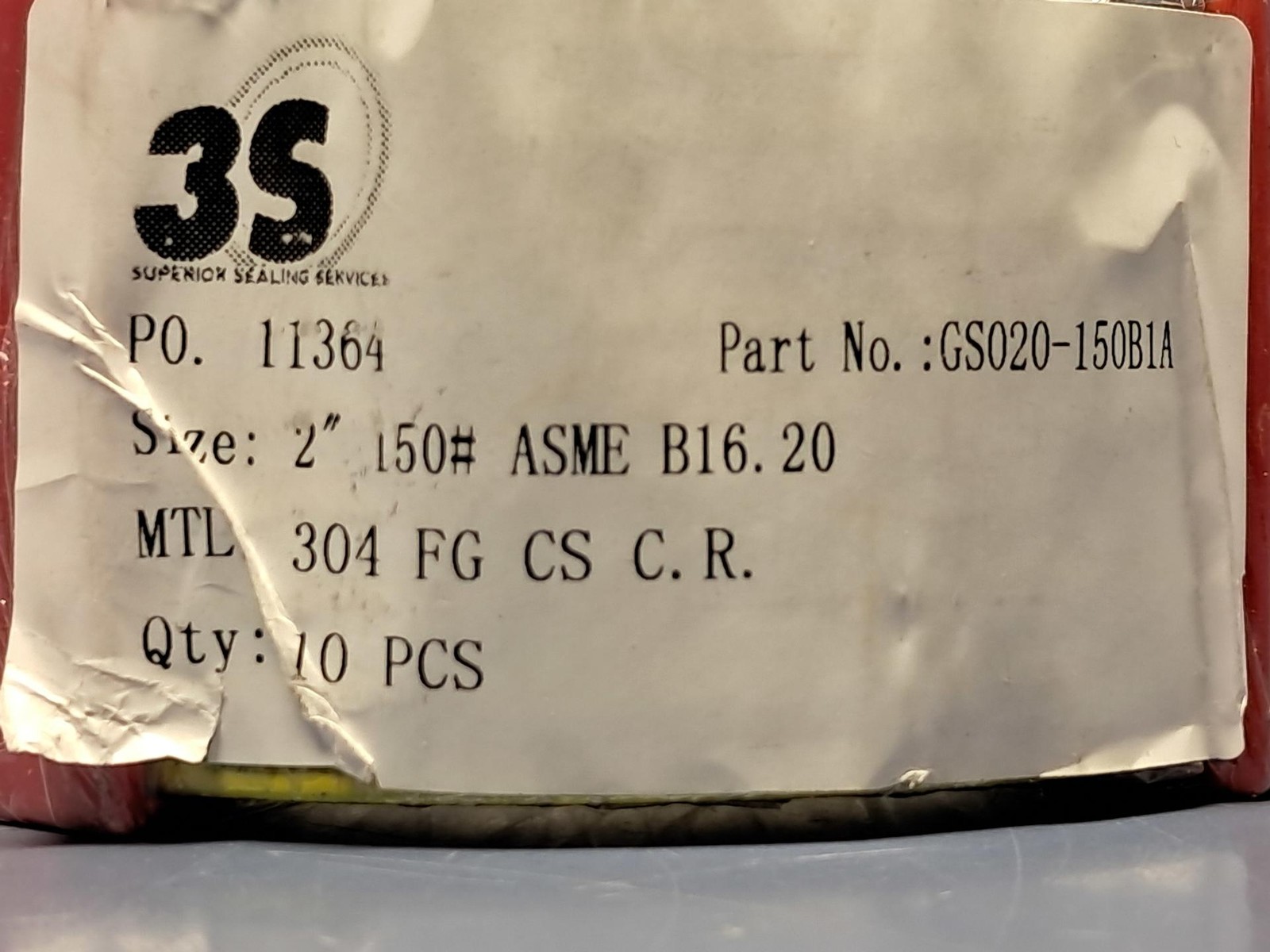 Lot of 10 Flexitallic CG – 2″ 150# 304/FG/CS Spiral Wound Gasket