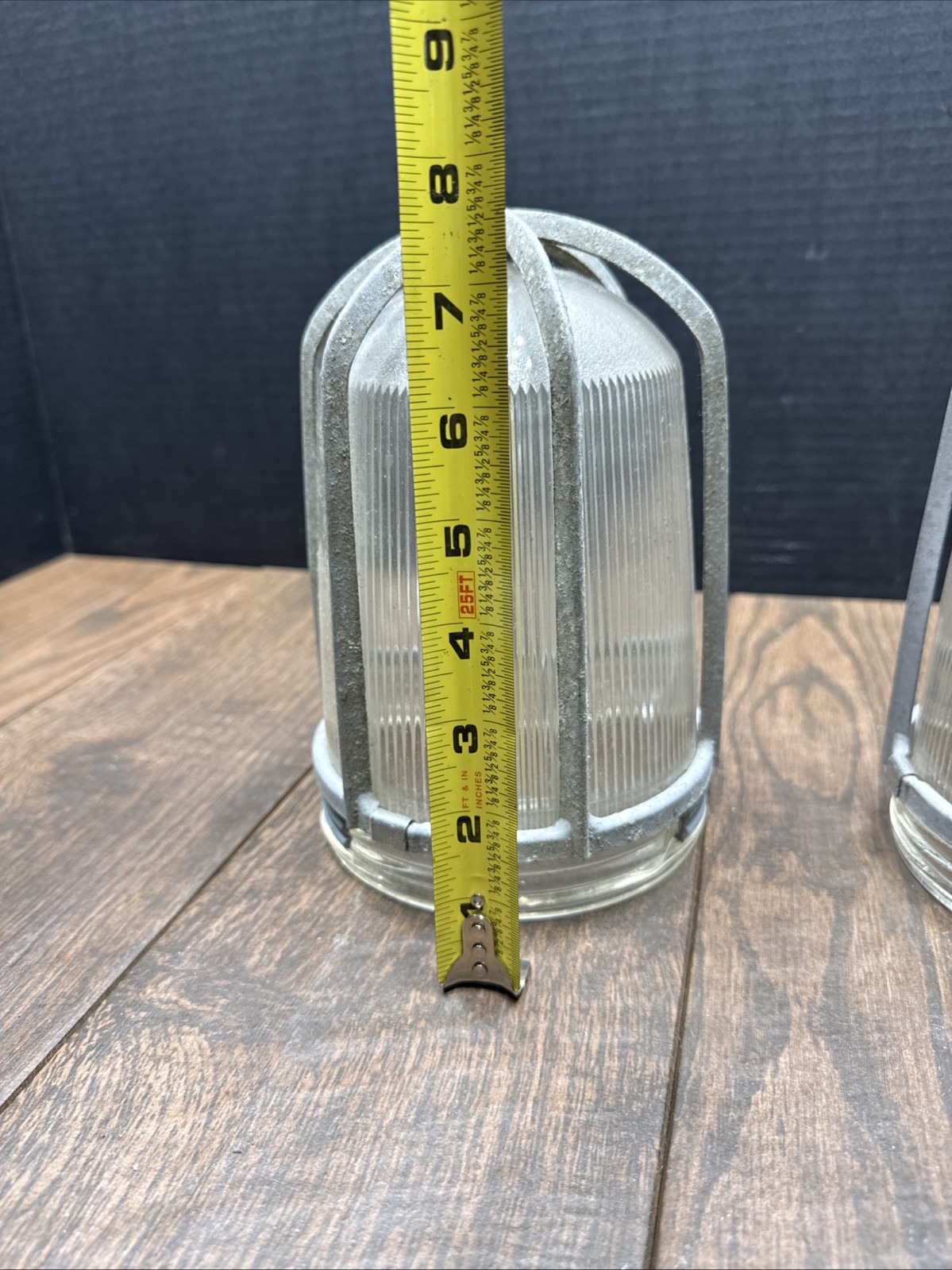 UNBRANDED INDUSTRIAL EXPLOSION PROOF CAGED RIBBED GLOBE LIGHTS Lot Of 2