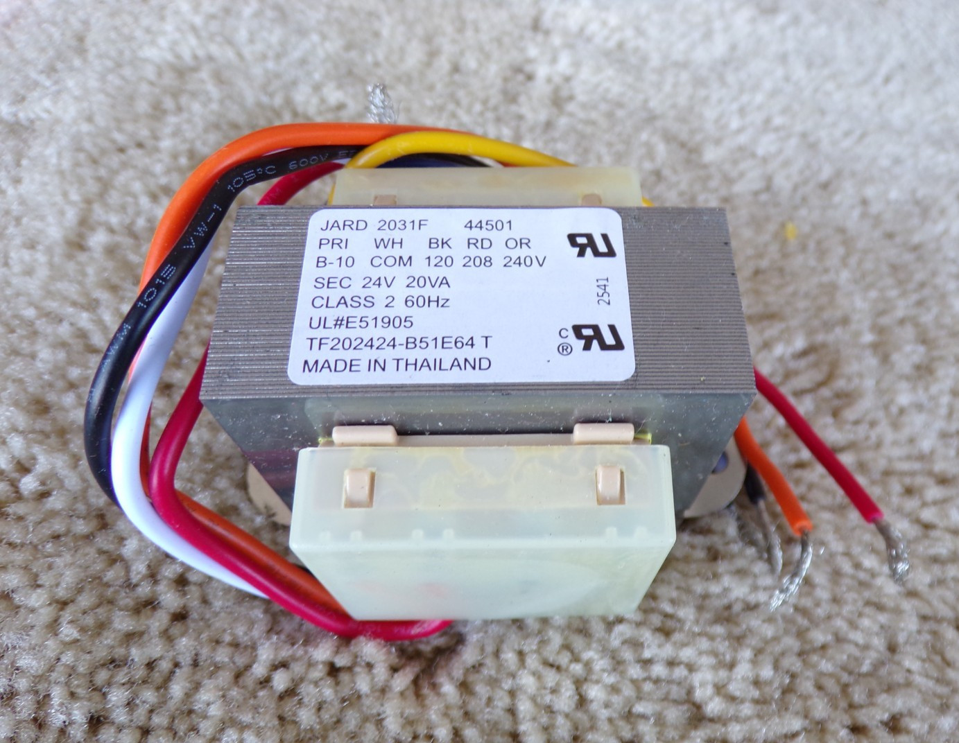 JARD 44501 Transformer 20VA 120/208-240V 24V @h16