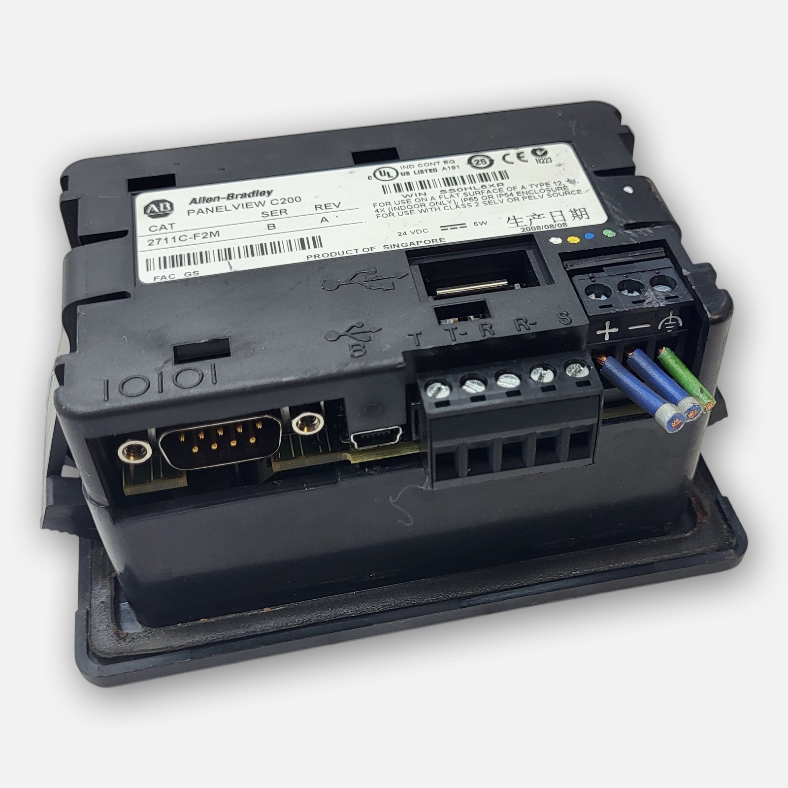 ALLEN BRADLEY 2711C-F2M /B PANELVIEW C200 OPERATOR INTERFACE 24VDC