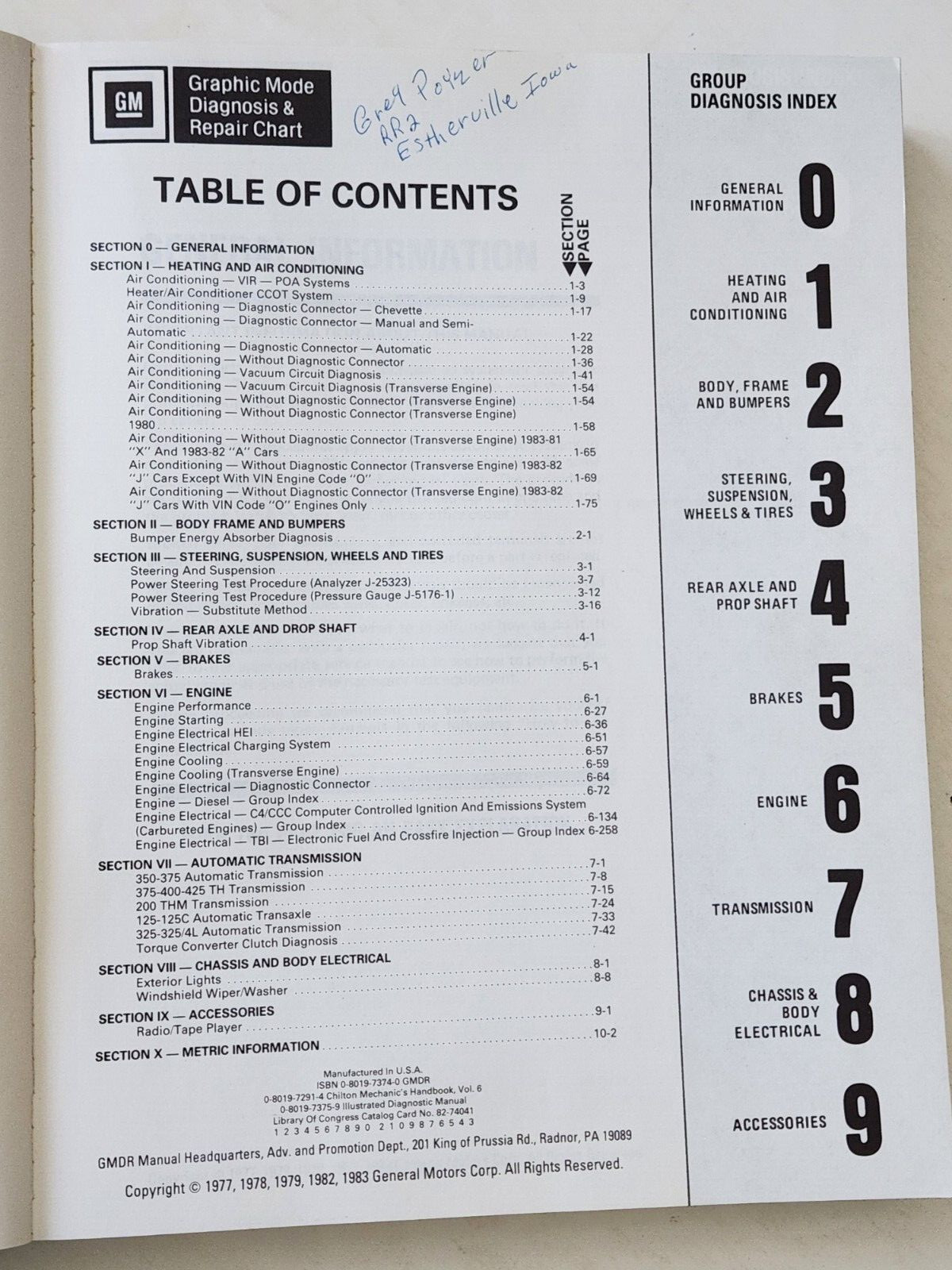 Chilton’s Illustrated Diagnostic Manual: Key Vehicle Systems 1970 – 1983. GM
