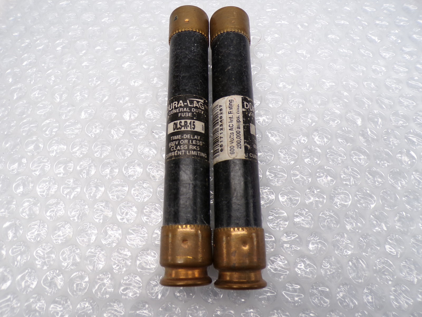 BUSSMANN DLS-R-15 FUSE LOT OF 2 NSNP