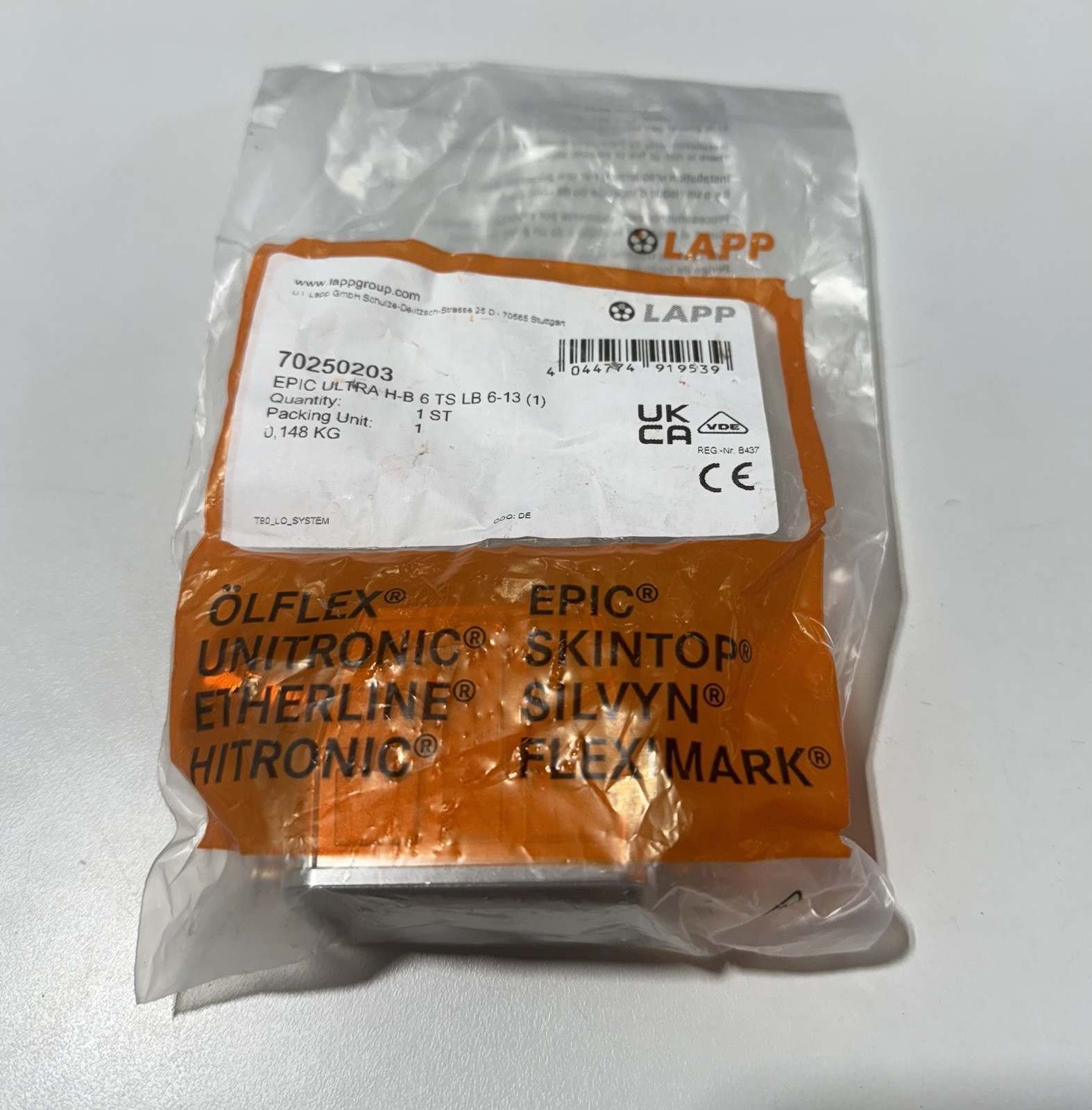 LAPP 70250203 EPIC ULTRA H-B 6 TS LB 6-13 Side Entry Hood *NEW SEALED*