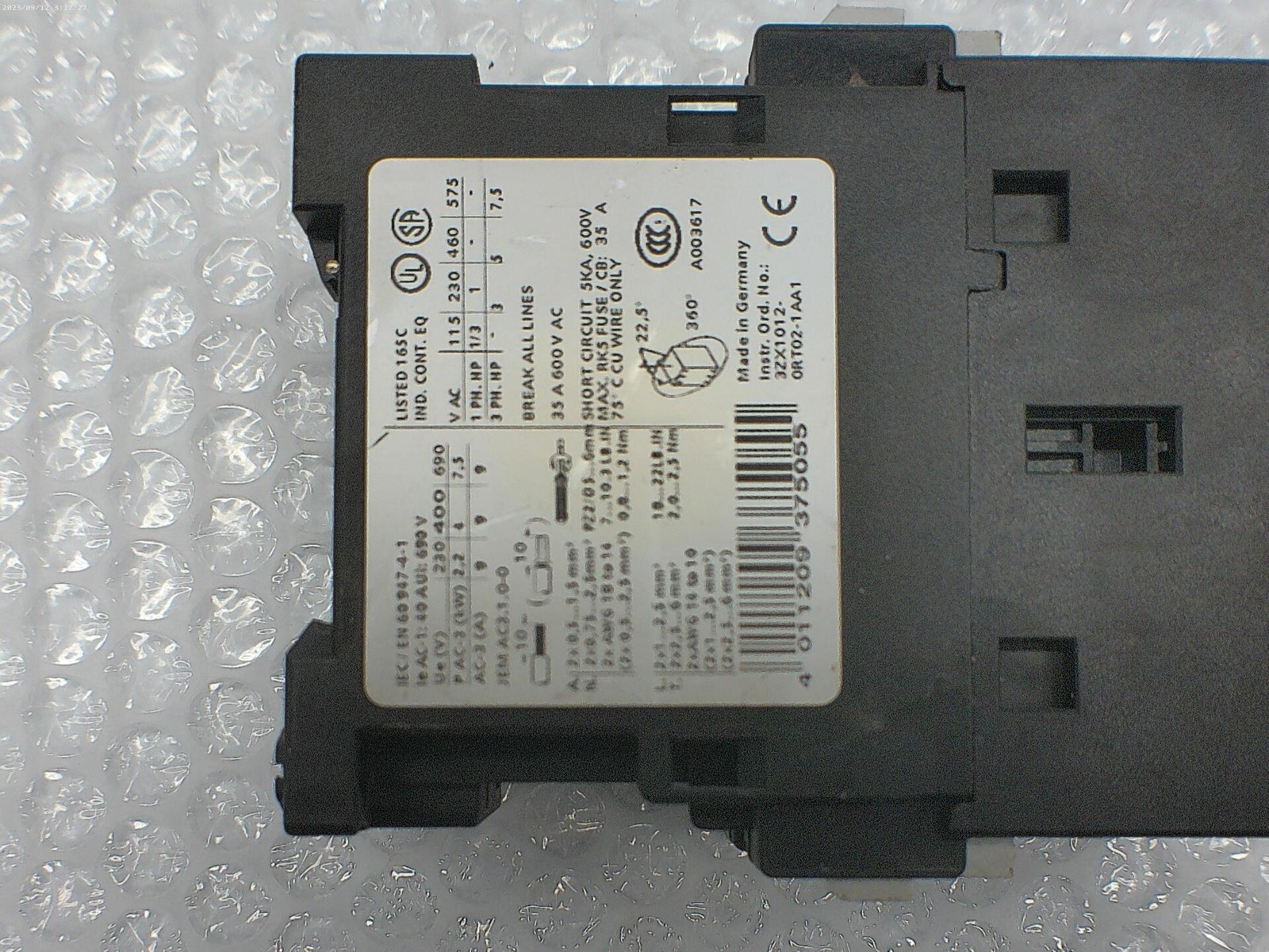 SIEMENS 3RT1023-1B CONTACTOR 24V NSNP