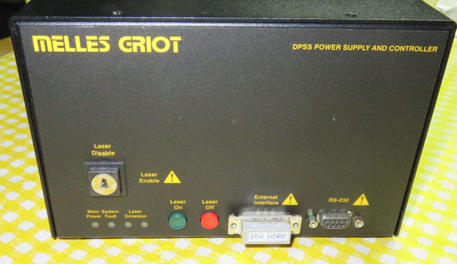 Melles Griot Model 58-PSM-295 DPSS Controller+DEFECTIVE DPSS Laser Head #1-READ