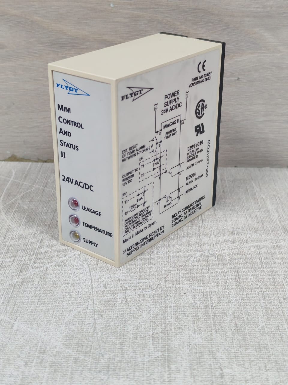 FLYGT MINI CONTROL AND STATUS II P/N 835857 VER.96001 PUMP SENSOR MONITOR 24VDC