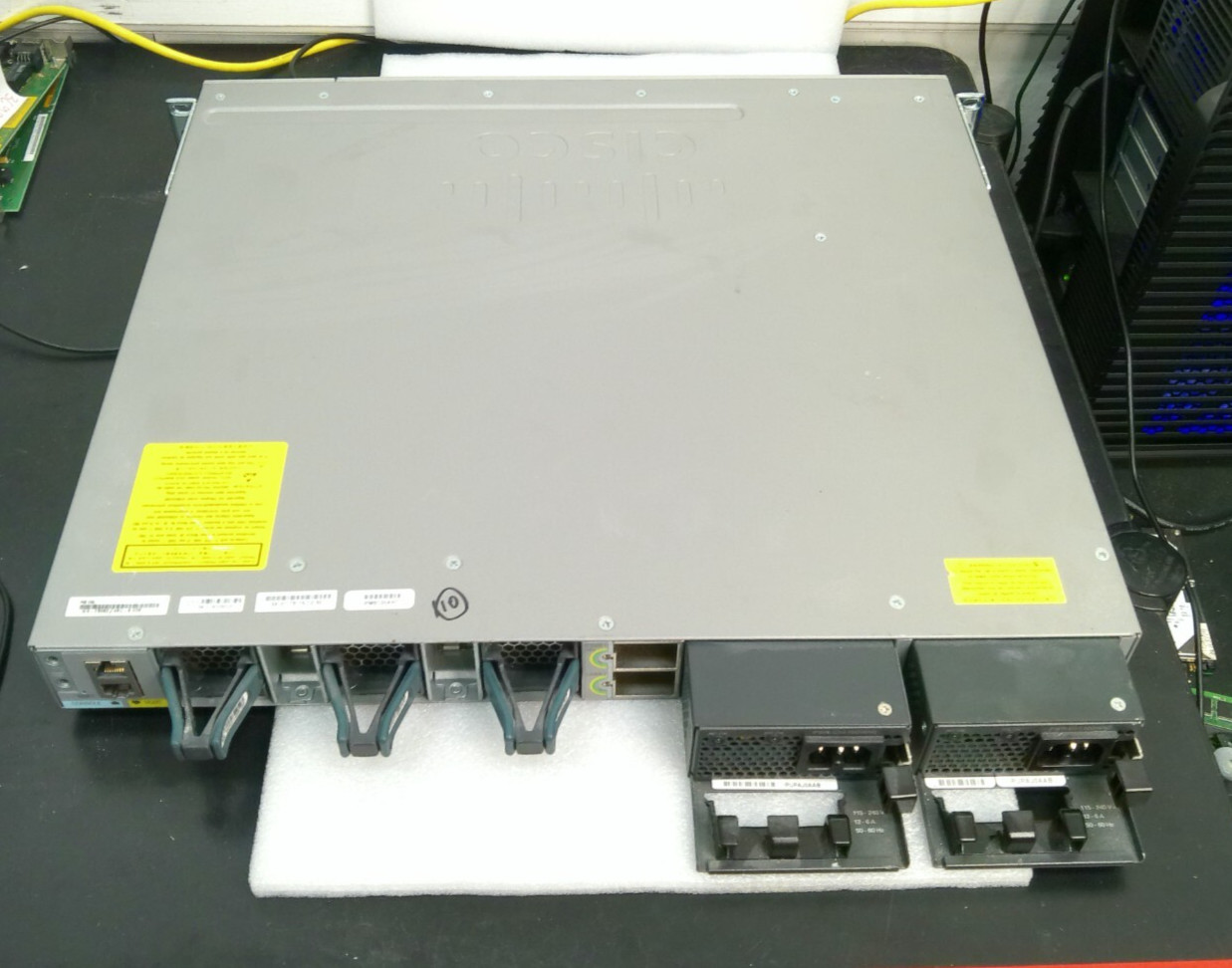 Cisco (WS-C3850-48U-S V06) W/ C3850-NM-4-10G & Mounting Ears & 2 P/S
