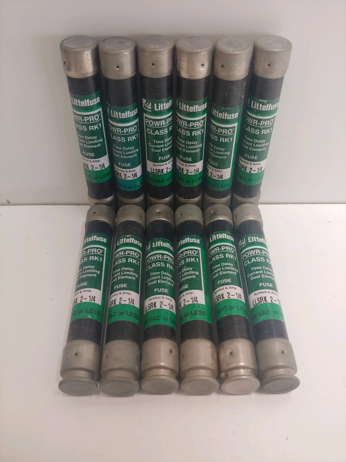 LOT OF (12) NEW OLD STOCK! LITTELFUSE 2.25A 2-1/4 AMP 600V RK1 FUSES LLSRK-2-1/4
