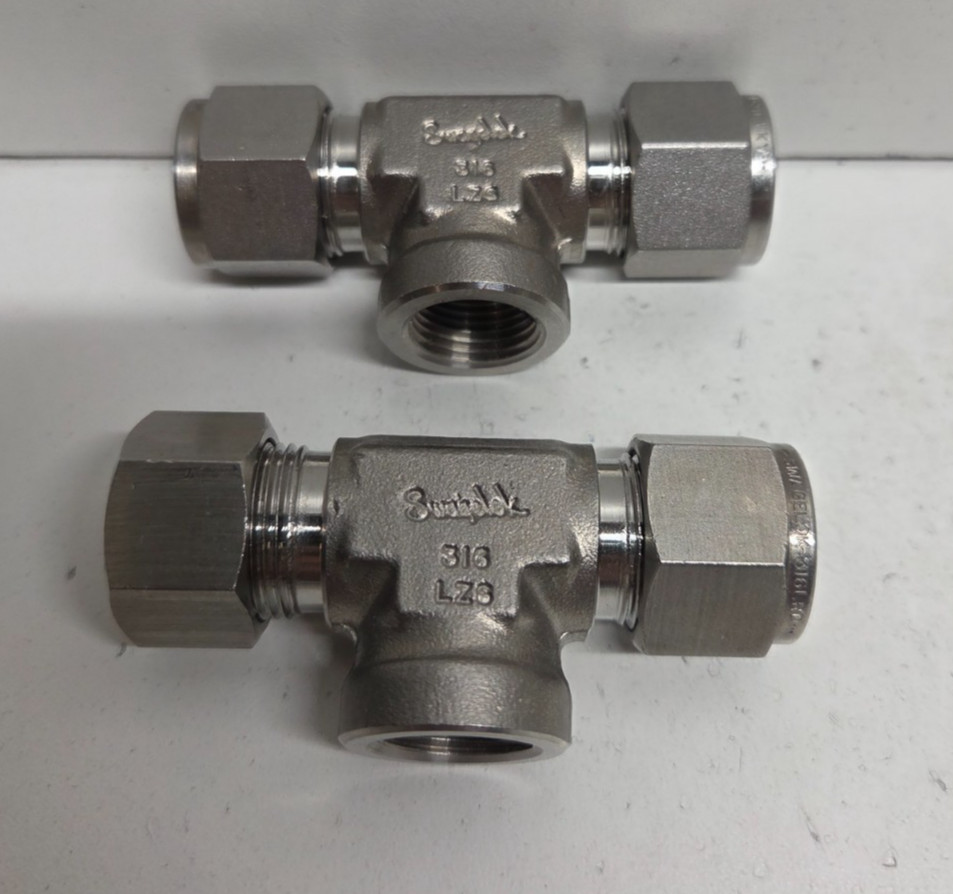 LOT OF 2 NEW NO BOX! SWAGELOK 1/2″ TUBE X 3/8″ FNPT BRANCH TEES SS-810-3TTF