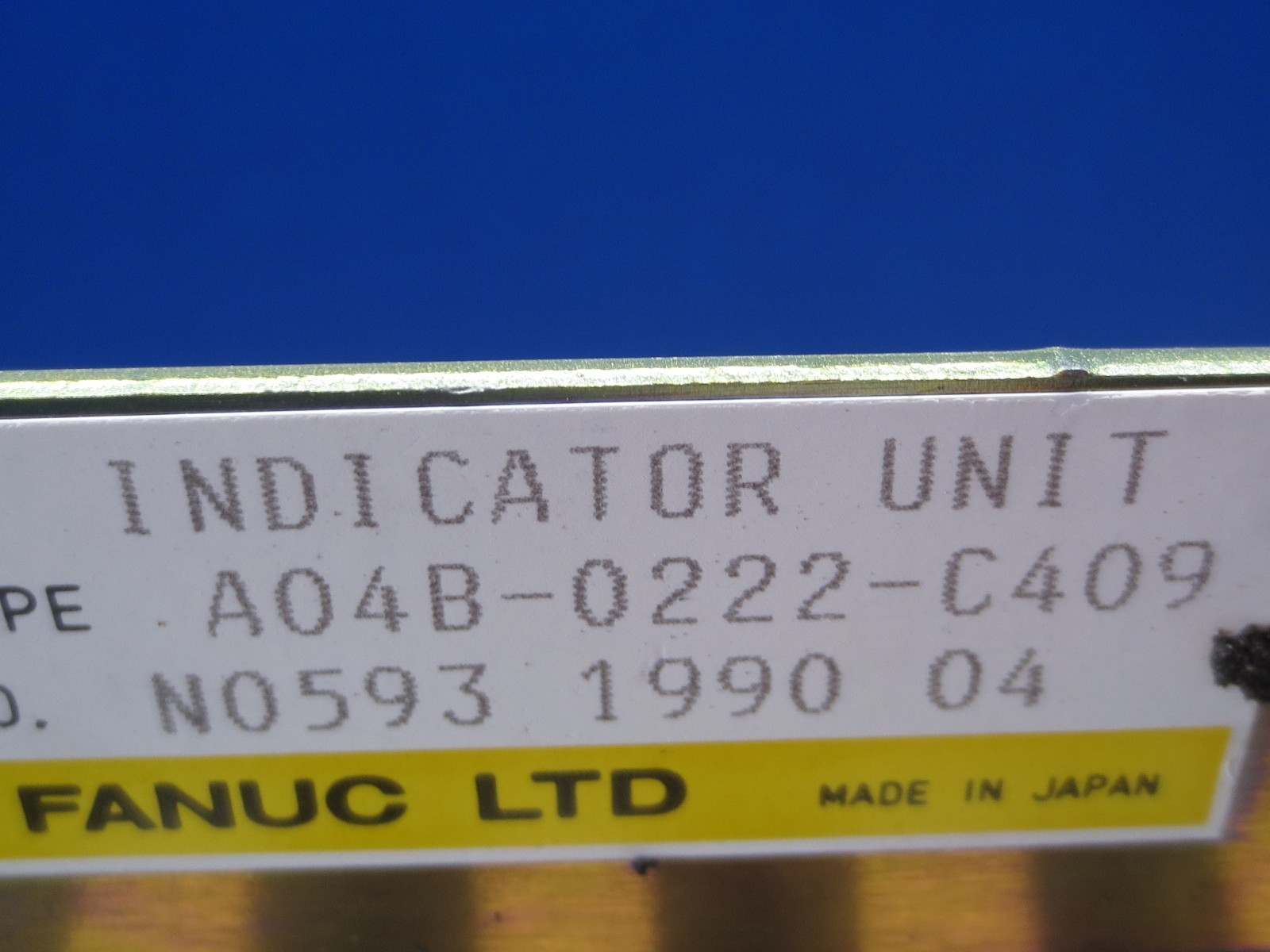 FANUC INDICATOR UNIT A04B-0222-C409 A20B-1003-0940/01B PRATT WHITNEY EDM