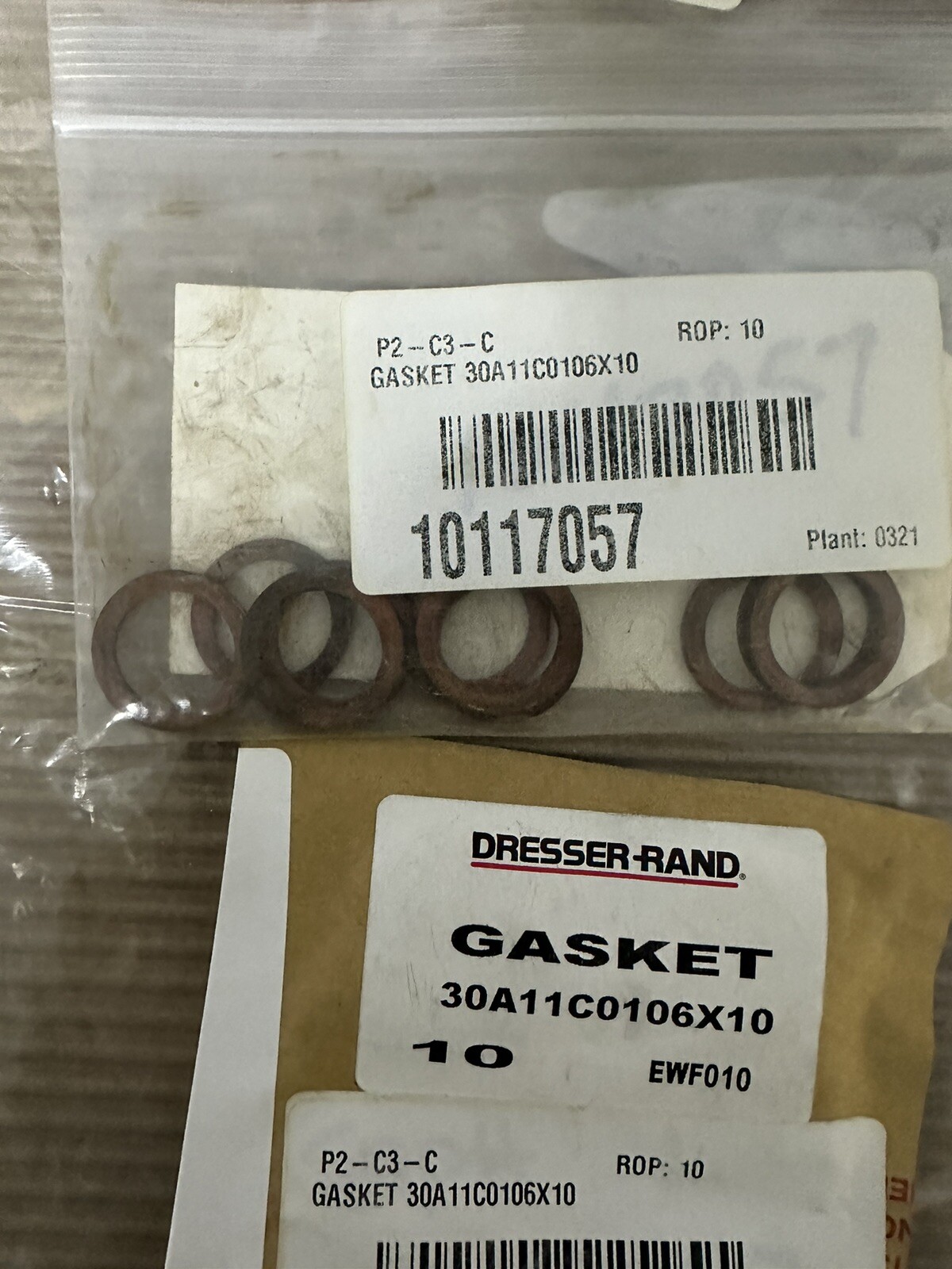 Lot Of 19 Ingersoll Rand/Dresser Gas Compressor Gasket Part Number 30A11C0106X10
