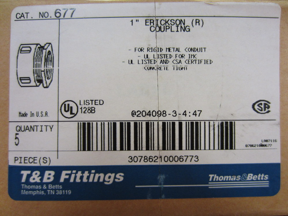 Thomas And Betts 677 1″ Erickson (R) Coupling (Pack of 5)