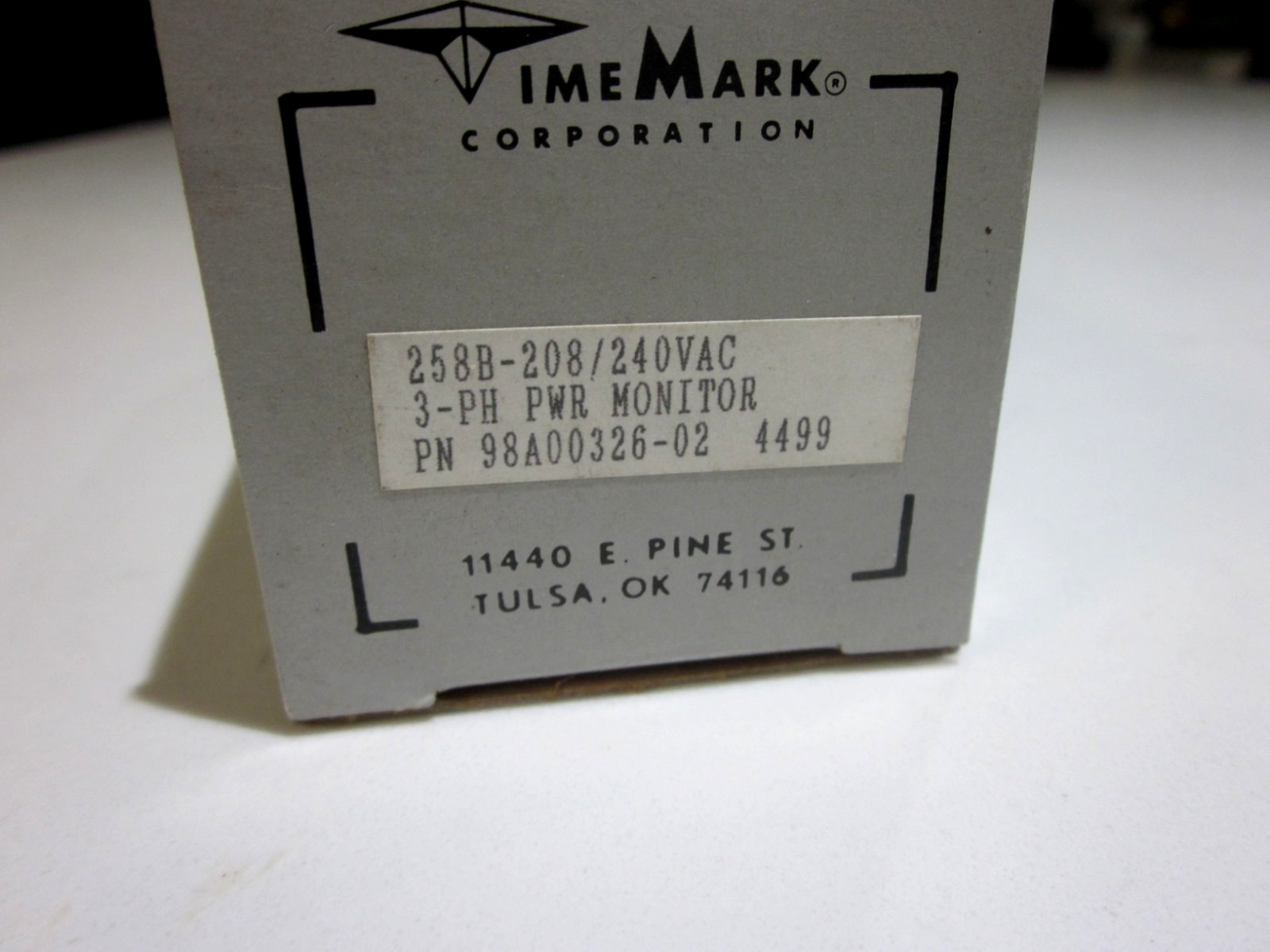TIME MARK 258B-208 / 240 VAC 3-PH PWR MONITOR 98A00325-02