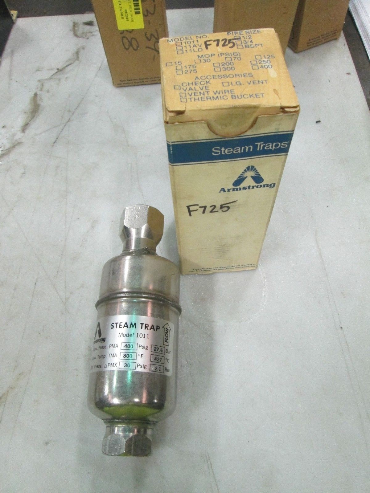Armstrong S/S Steam Trap Model: 1011 Max Diff Pressure: 30 PSIG 3/4″ FNPT (NIB)