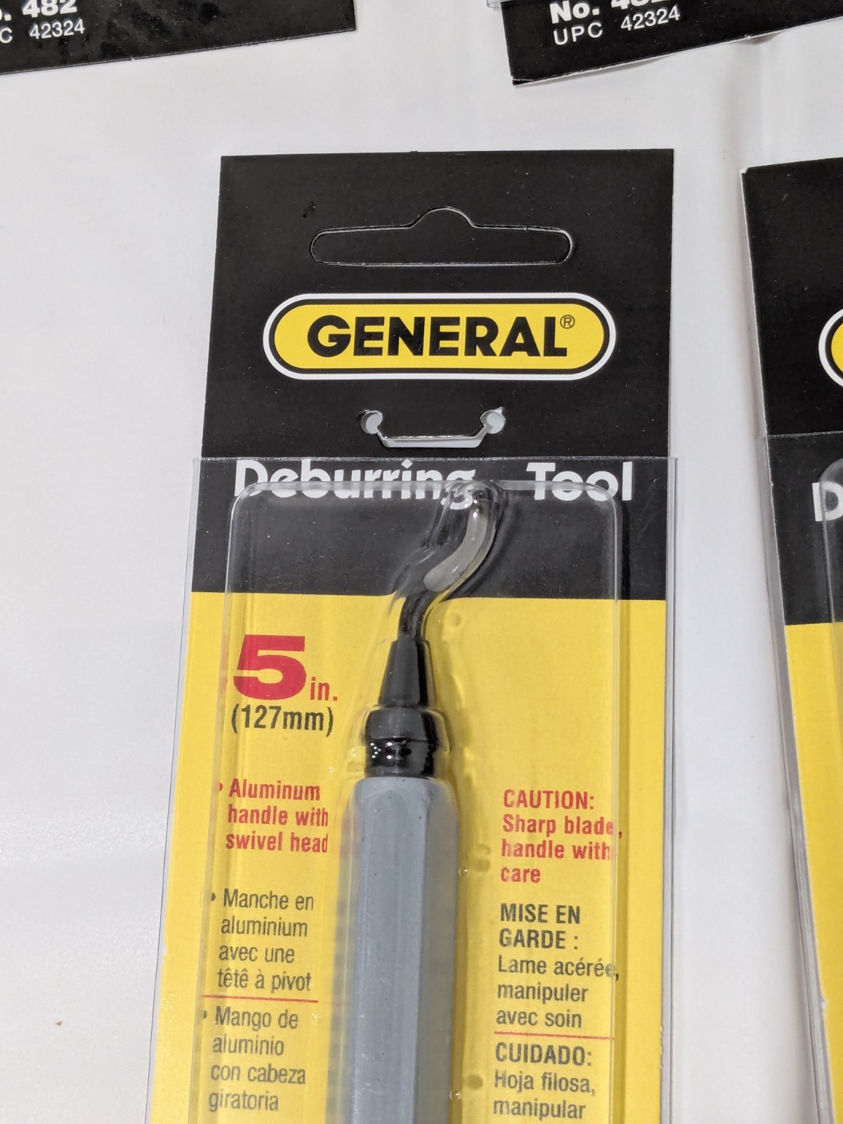 General Tools Swivel Head Deburring Tool 5″ with Metal Handle Qty 5 482