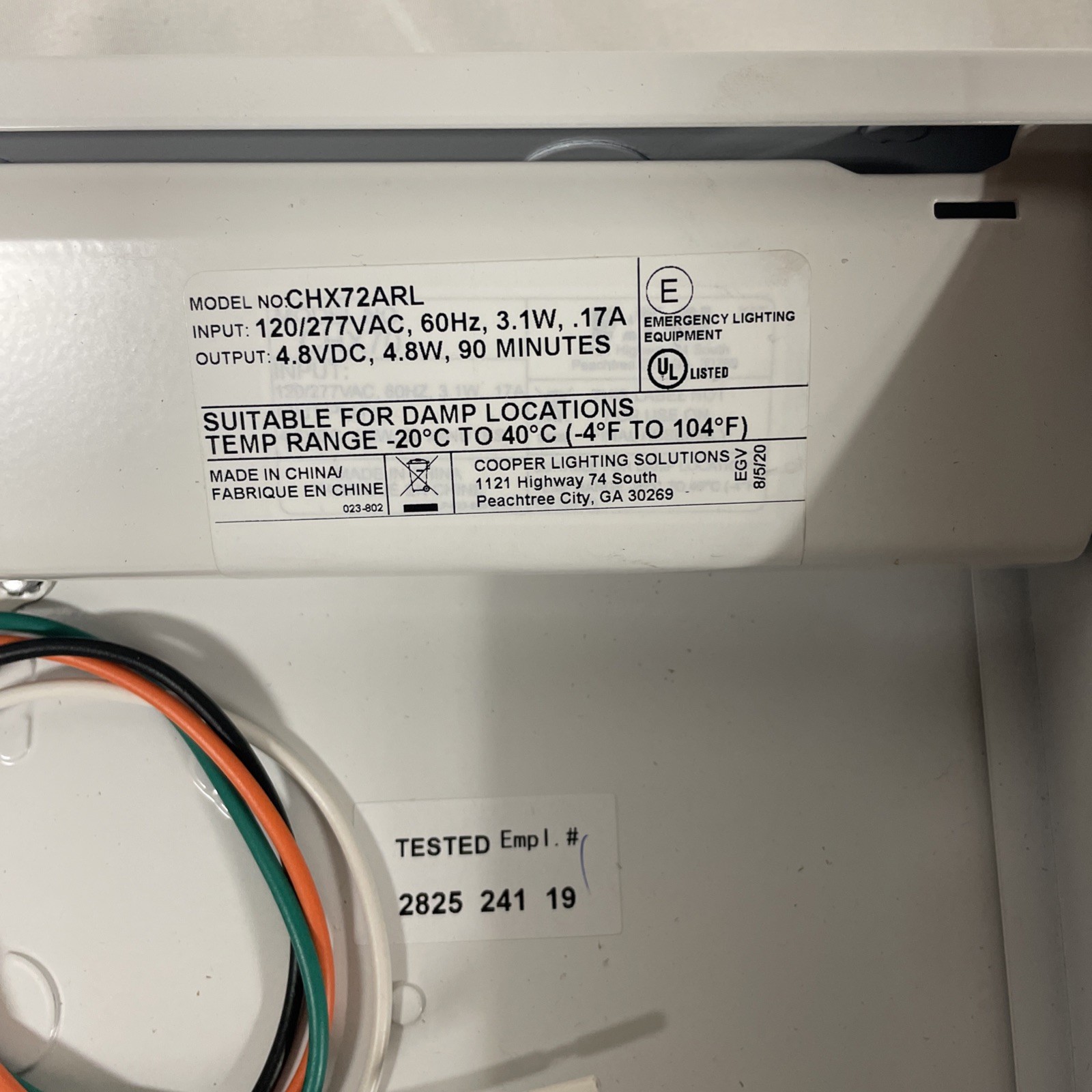 SURE-LITES CHX72ARL LED EMERGENCY INTEGRATED EXIT SIGN, EXIT LEFT