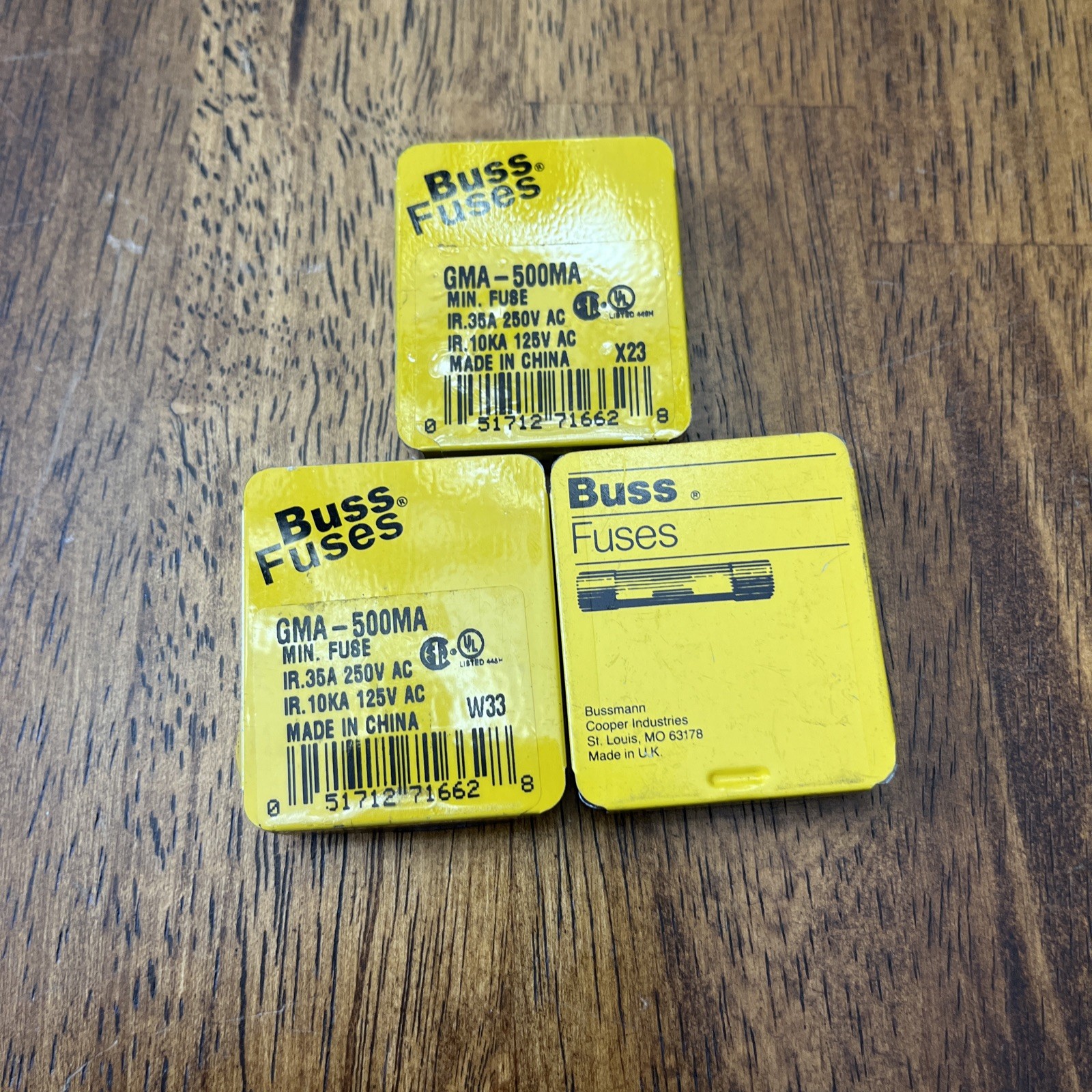 Lot Of 15 Buss GMA-500MA Bussmann Fuse – 3 Packs Of 5 – GMA500MA