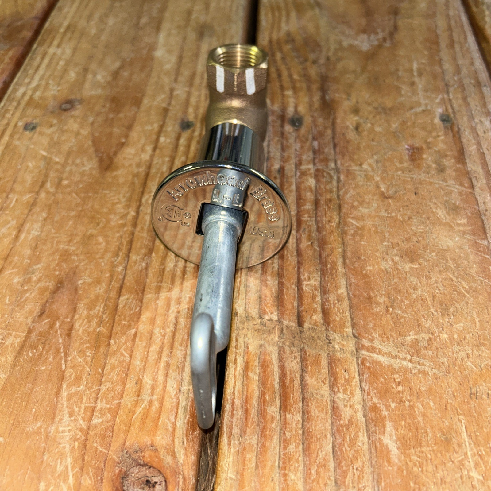Arrowhead Brass 258 Straight Gas Log Lighter Valve with Chrome Flange and Key