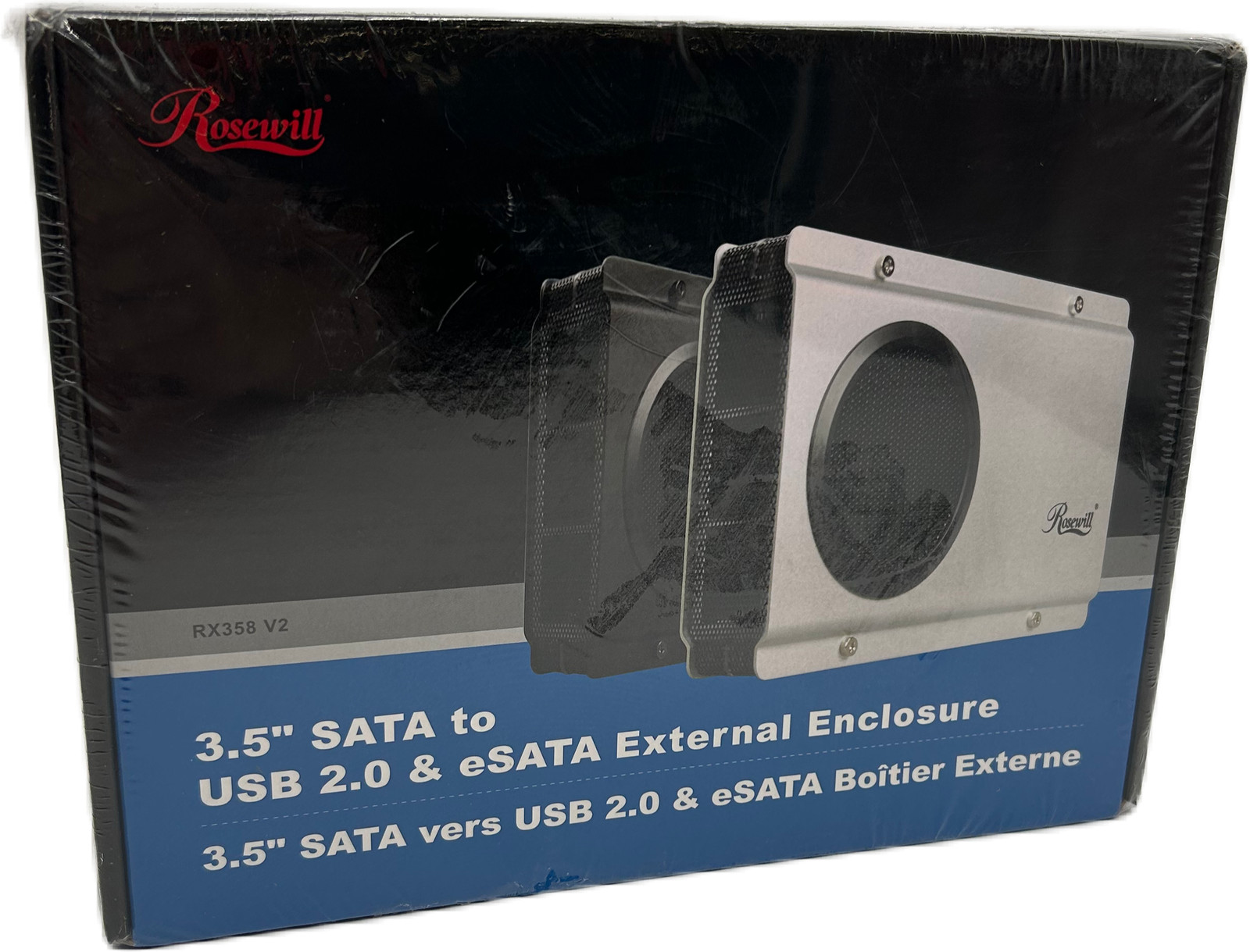 Rosewill RX358 V2 3.5″ SATA External Enclosure Silver HDD USB