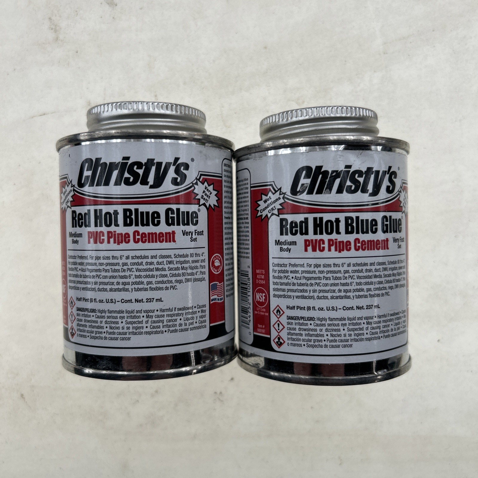 Christys PVC Cement,Blue,8 oz. X 2 RH-RHBV–36