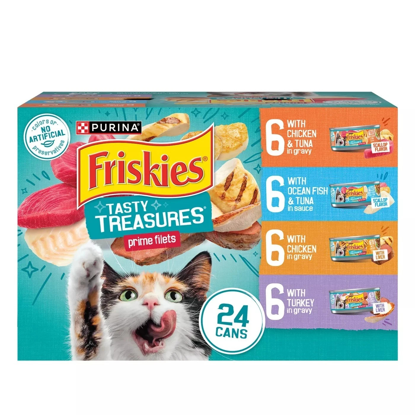 Friskies® Tasty Treasures Adult Cat Wet Food – Variety Pack, 96 CT, 528 OZ
