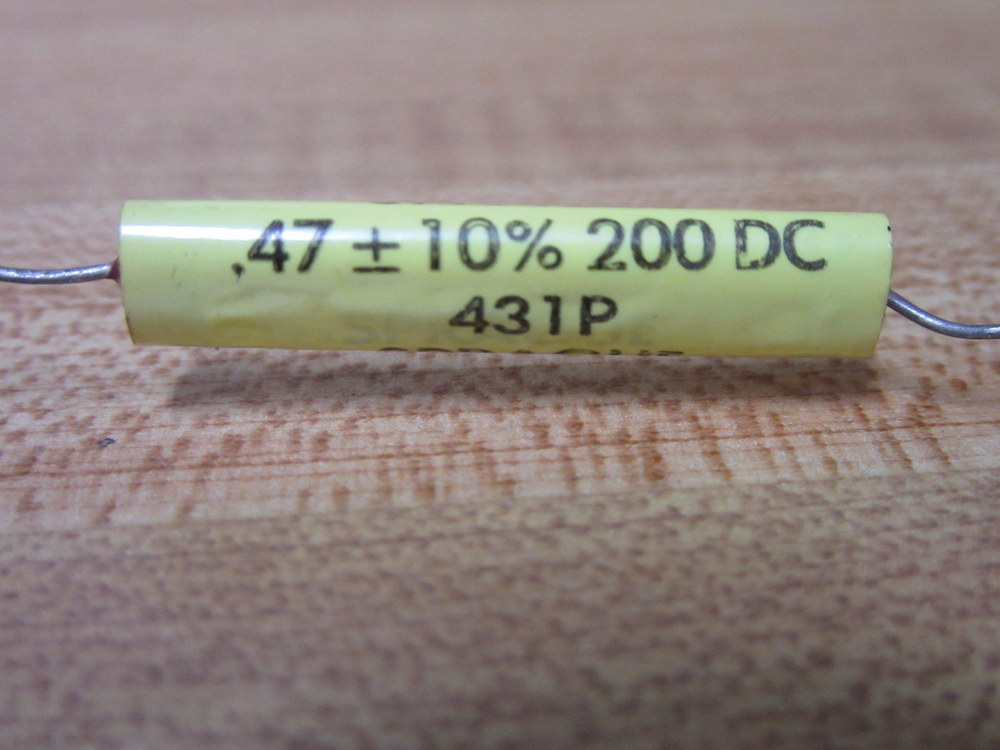 Sprague 431P-200VDC Capacitor 431P200VDC 200DC .47 ± 10% (Pack of 5)