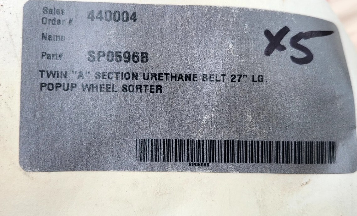 (5 Pack) Automotion, SP0596B, Urethane Belt, A-85 Durometer, 27 in., Twin A Sect