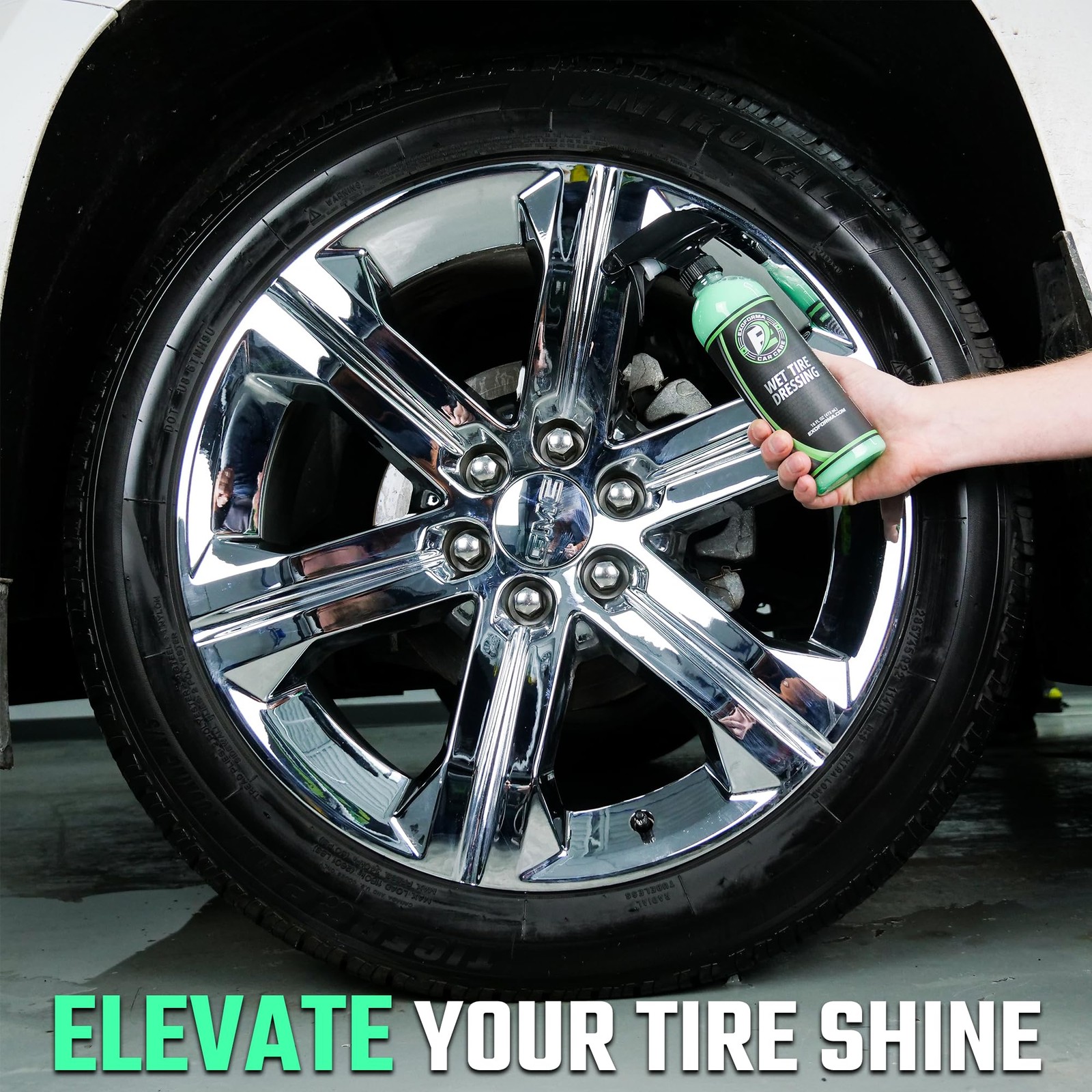 Wet Tire Dressing 16 Fl Oz Non Greasy High Gloss Fast Drying UV Protection