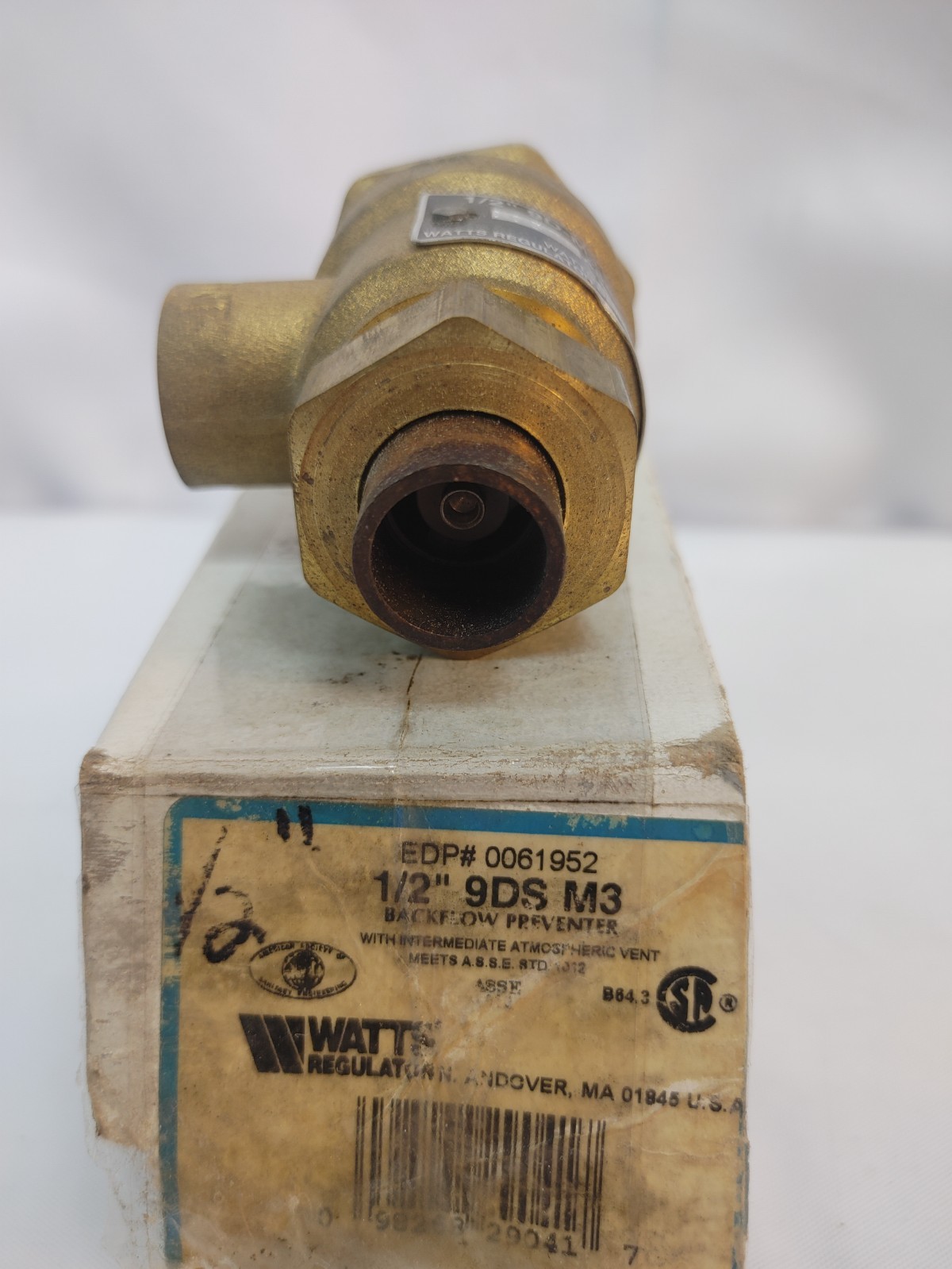 9DS-M3 1/2″ Sweat Backflow Preventer Dual Check Vent Valve *BOX WEAR*