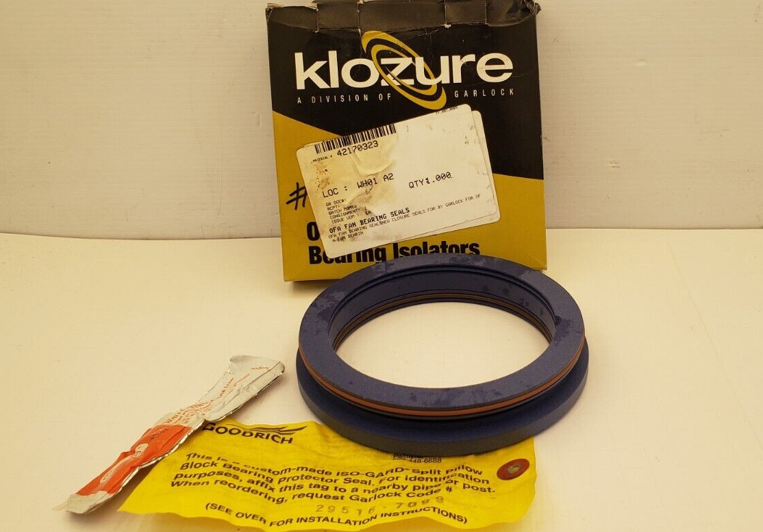 KLOZURE GARLOCK 29516-7099 ISO-GARD BEARING ISOLATOR, 4.438″x5.543″x0.994″, NIB