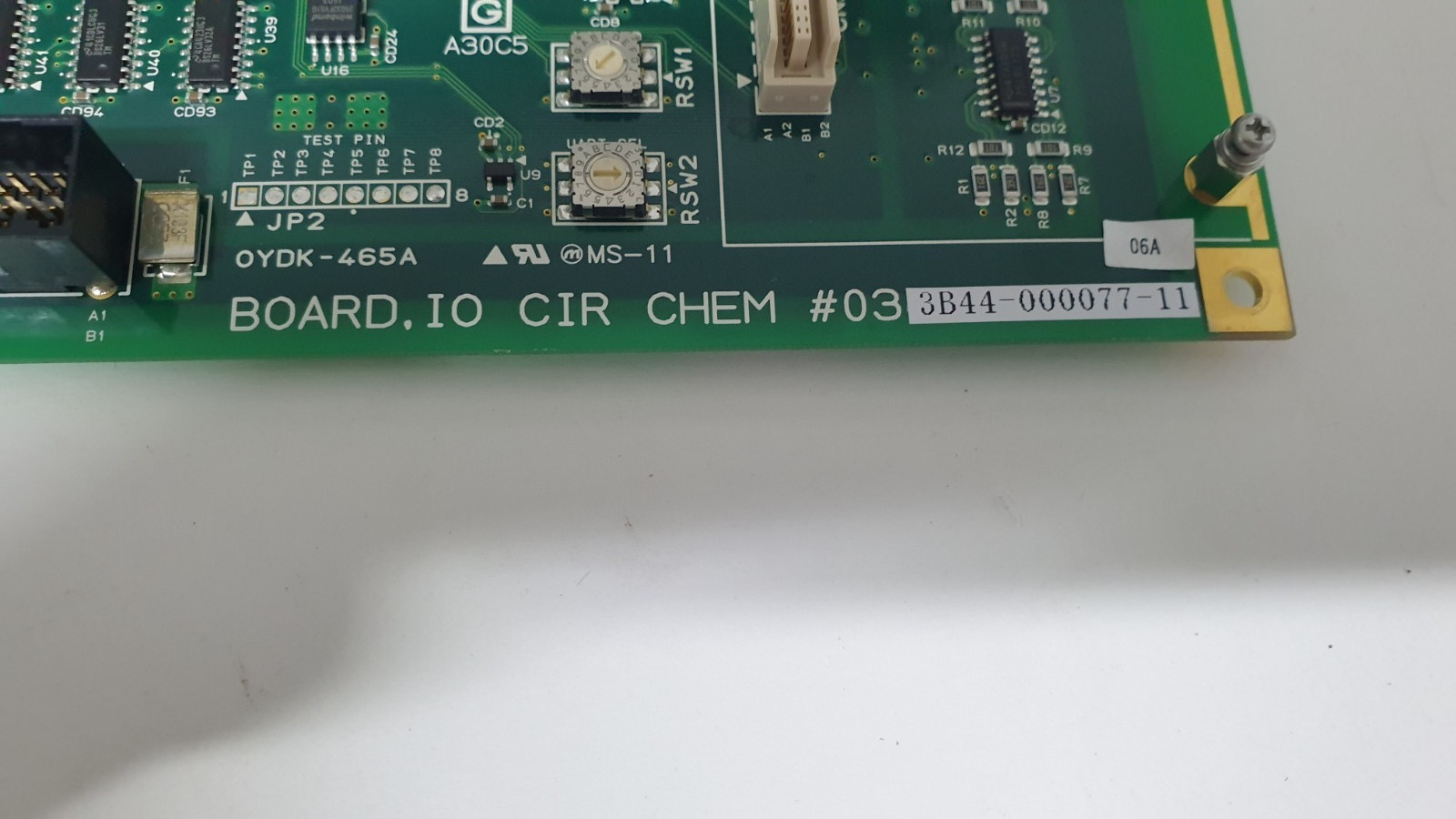 TEL Tokyo Electron OYDK-465A Board IO CIR CHEM #03 3B44-000077-11