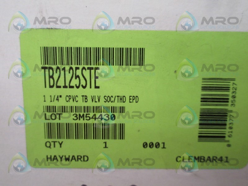 HAYWARD TB2125STE CPVC BALL VALVE 1-1/4″ NSMP