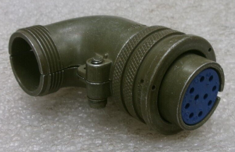 AMPHENOL 18-1S CIRCULAR CONNECTOR SOCKET 10-PIN w/ 90° Split Shell #289D