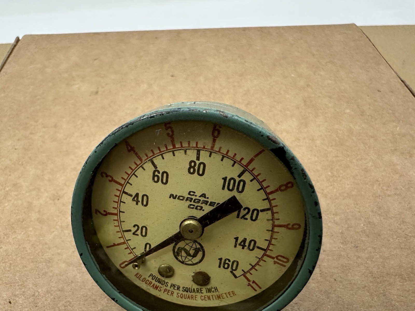 Vintage C.A. Norgren Co. Pressure Gauge 0-160 Psi 0-11 Kg/cm2 Made USA