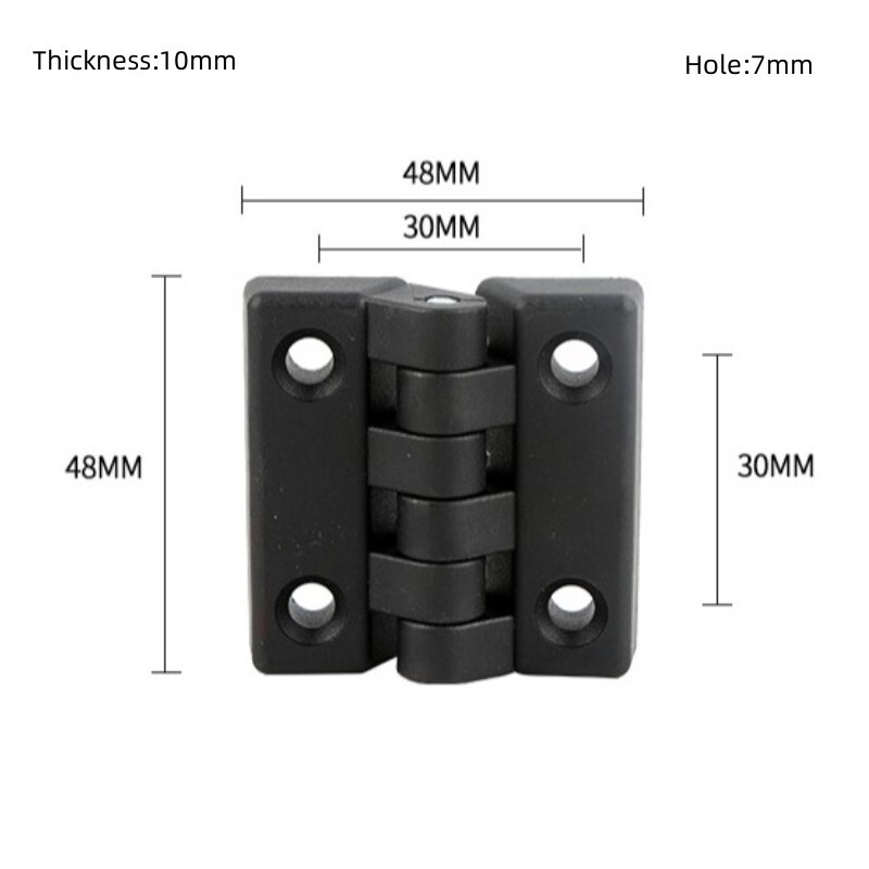 2Pcs 48mm X 48mm Cabinet Door Plastic Ball Bearing Hinge Black